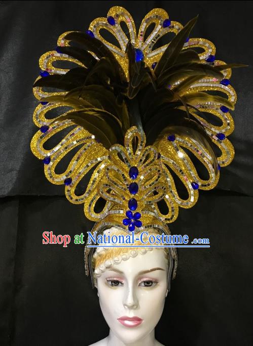 Brazilian Rio Carnival Samba Dance Hair Accessories Dionysia Miami Catwalks Headdress for Women