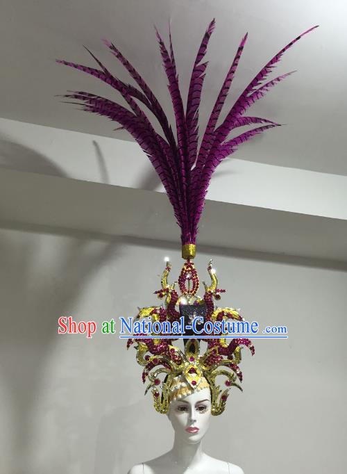 Top Grade Stage Performance Brazilian Carnival Feather Wings Miami Feathers Deluxe Wings Headwear Mask for Women