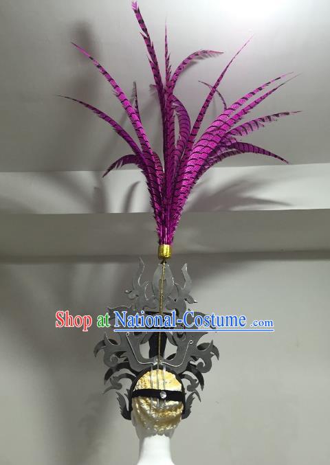 Top Grade Stage Performance Brazilian Carnival Feather Wings Miami Feathers Deluxe Wings Headwear Mask for Women