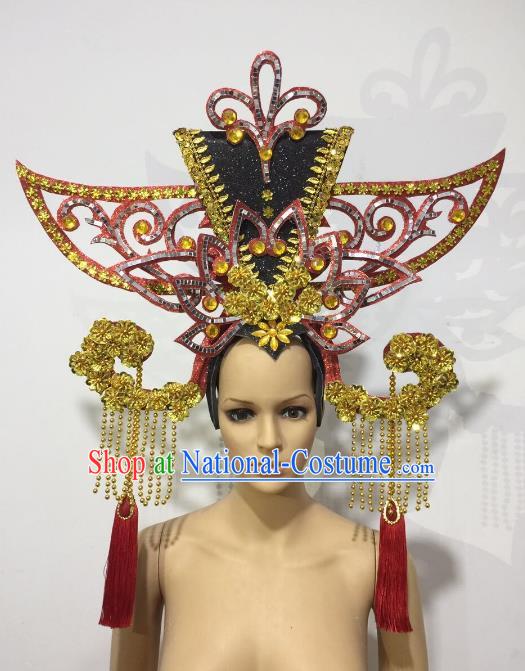 Brazilian Samba Dance Chinese Palace Queen Hair Accessories Rio Carnival Roman Deluxe Headwear for Women