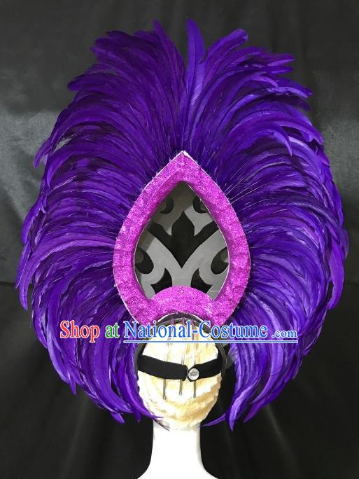 Top Grade Stage Performance Brazilian Carnival Feather Wings Miami Feathers Deluxe Wings Headwear Mask for Women