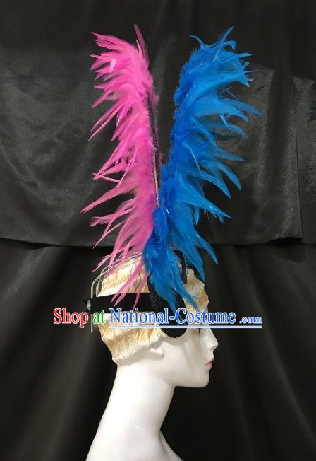 Top Grade Stage Performance Brazilian Carnival Feather Wings Miami Feathers Deluxe Wings Headwear Mask for Women