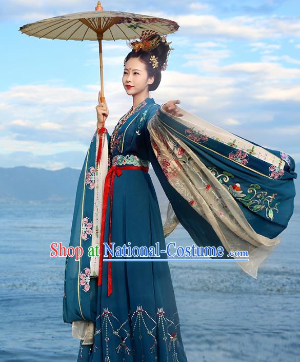 Chinese Ancient Palace Lady Hanfu Han Dynasty Imperial Concubine Queen Embroidered Historical Costumes