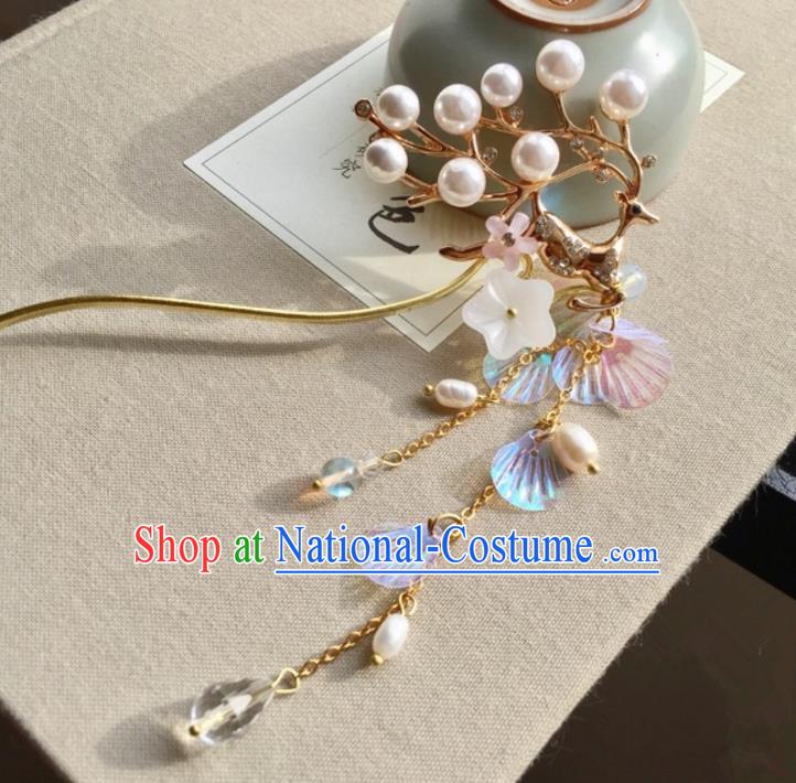 Chinese Traditional Hair Accessories Ancient Hanfu Tassel Hairpins for Women