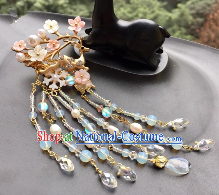 Chinese Traditional Hair Accessories Beer Tassel Hair Clip Ancient Hanfu Hairpins for Women