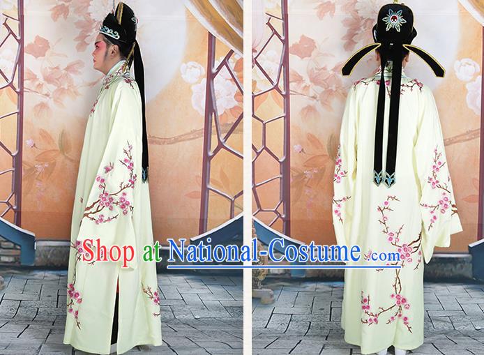 Traditional China Beijing Opera Costume Gifted Scholar Embroidered Robe and Hat Ancient Chinese Peking Opera Embroidery Clothing