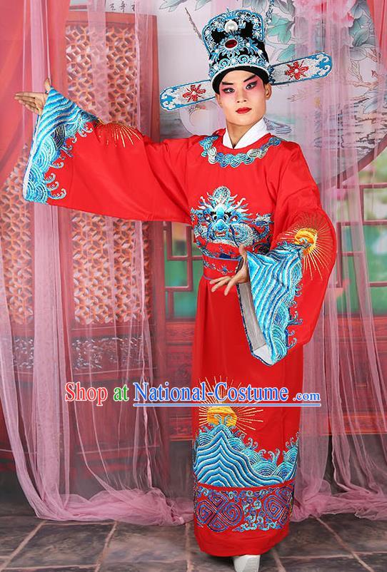 Professional Chinese Peking Opera Costume Traditional Peking Opera Minister Red Robe for Adults