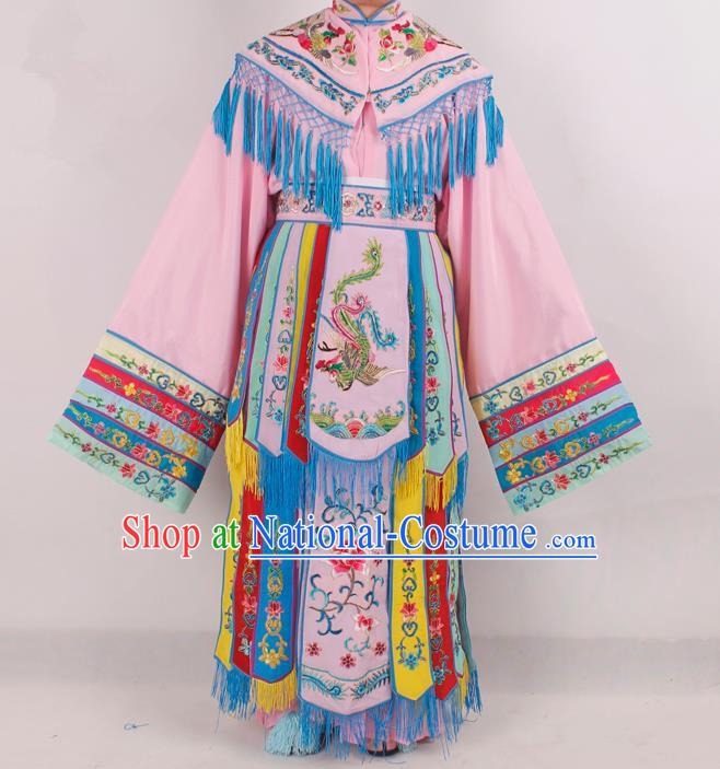 Chinese Peking Opera Diva Pink Costume Ancient Imperial Consort Embroidered Clothing for Adults