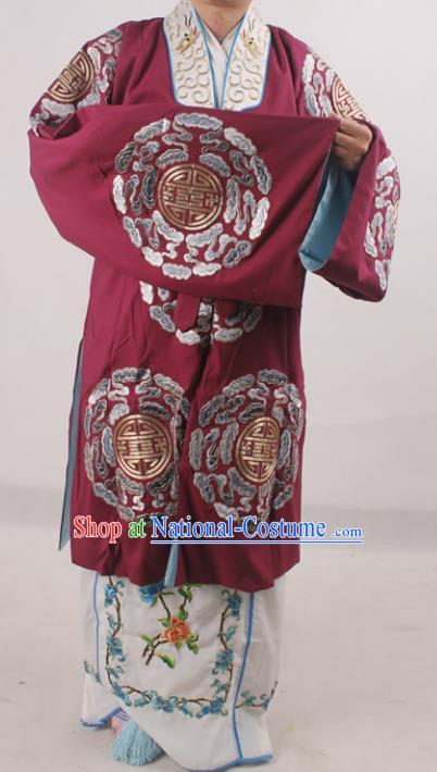 Professional Chinese Beijing Opera Pantaloon Embroidered Costumes for Adults