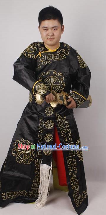 Professional Chinese Peking Opera Takefu Black Embroidered Costume for Adults