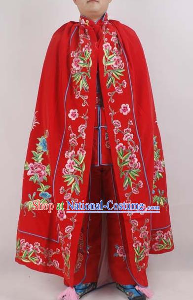 Professional Chinese Peking Opera Imperial Consort Embroidered Phoenix Red Cloak Costumes for Adults