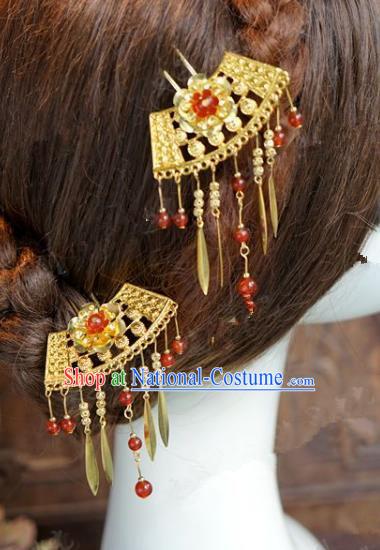 Chinese Handmade Ancient Hair Accessories Ancient Hanfu Tassel Hairpins for Women