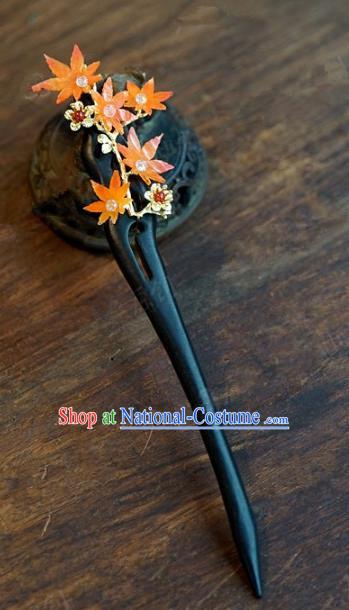 Chinese Handmade Ancient Hair Accessories Ancient Hanfu Ebony Hairpins for Women