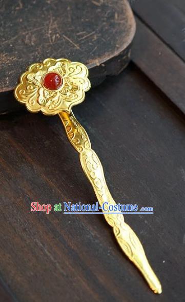 Chinese Handmade Ancient Hair Accessories Ancient Hanfu Golden Ruyi Hairpins for Women