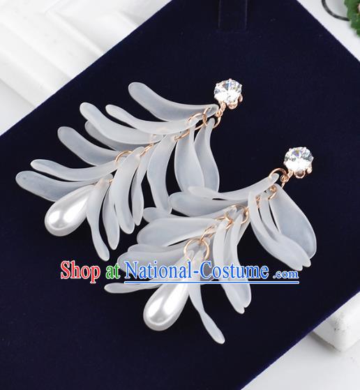 Top Grade Handmade Jewelry Accessories Bride White Pearl Earrings for Women