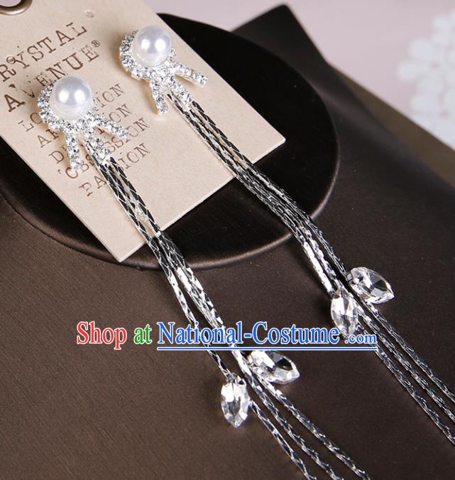 Top Grade Handmade Jewelry Accessories Bride Crystal Pearls Earrings for Women