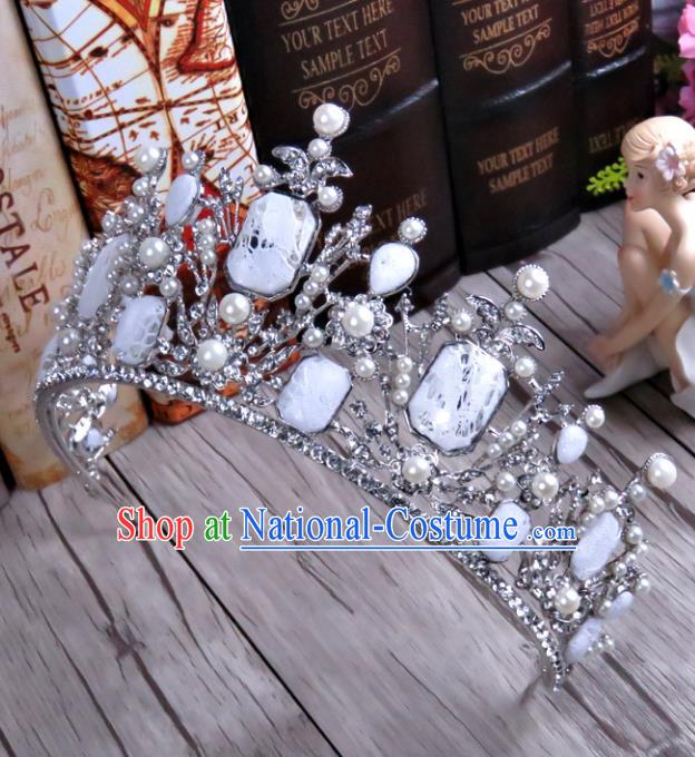 Top Grade Handmade Baroque Retro Royal Crown Wedding Hair Jewelry Accessories for Women