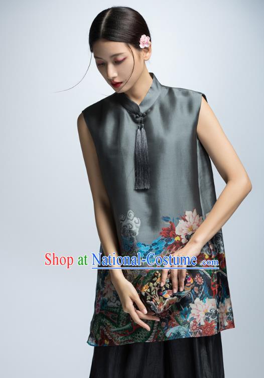 Traditional Ancient Chinese Young Women Cheongsam Dress Republic of China Tangsuit Stand Collar Blouse Dress Tang Suit Clothing