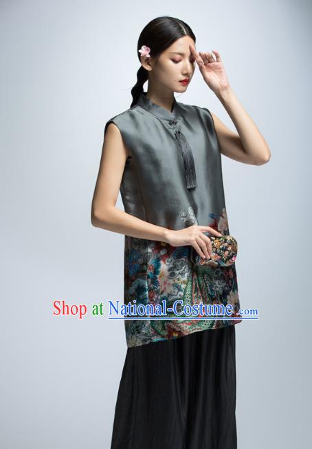 Traditional Ancient Chinese Young Women Cheongsam Dress Republic of China Tangsuit Stand Collar Blouse Dress Tang Suit Clothing