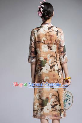 Traditional Ancient Chinese Young Women Cheongsam Dress Republic of China Tangsuit Stand Collar Blouse Dress Tang Suit Clothing