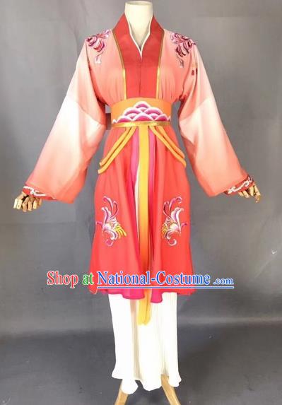 Chinese Traditional Beijing Opera Maidservant Red Dress Peking Opera Diva Costumes for Adults