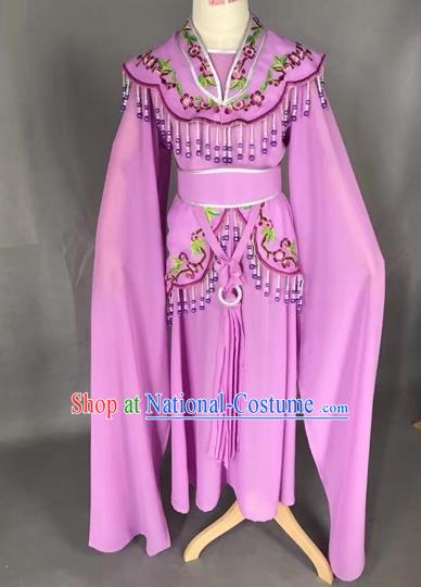 Chinese Ancient Peking Opera Children Purple Dress Traditional Beijing Opera Diva Costumes for Kids