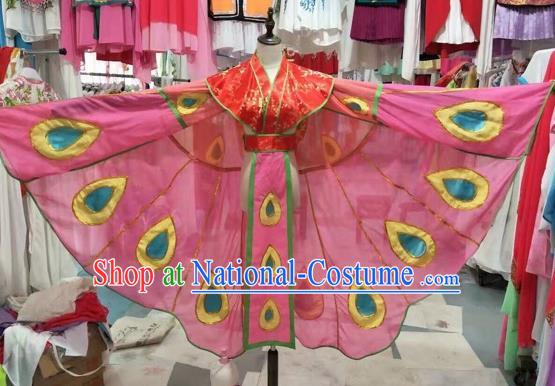 Traditional Chinese Peking Opera Diva Costume Beijing Opera Butterfly Lovers Pink Dress for Adults