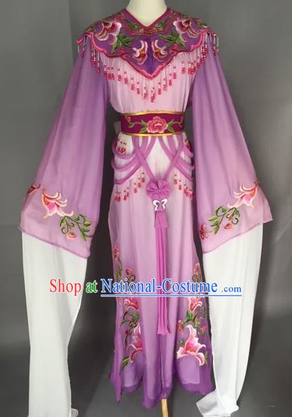 Chinese Beijing Opera Nobility Lady Purple Dress Ancient Princess Costume for Adults