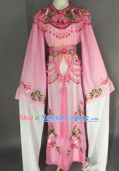 Chinese Beijing Opera Nobility Lady Pink Dress Ancient Princess Costume for Adults