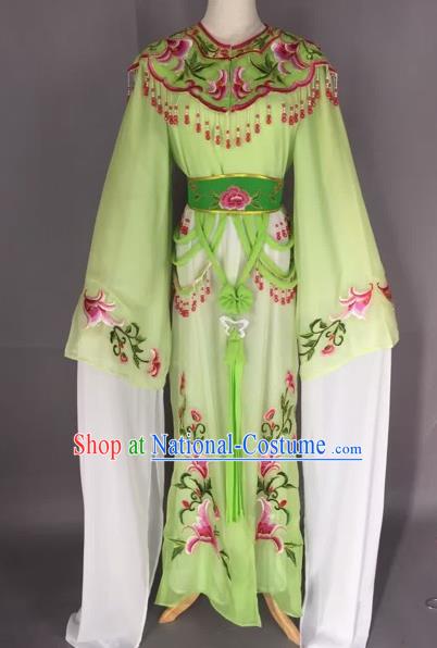 Chinese Beijing Opera Nobility Lady Green Dress Ancient Princess Costume for Adults