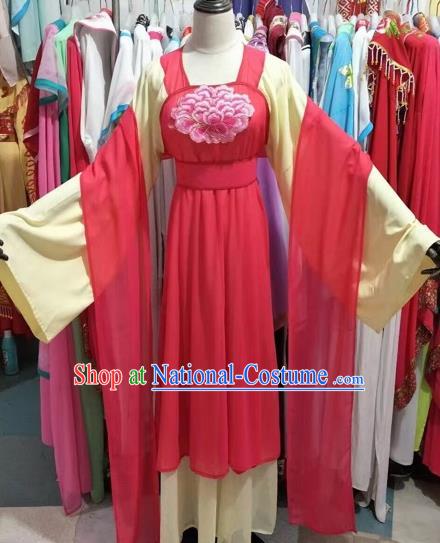 Chinese Traditional Peking Opera Diva Embroidered Dress Ancient Court Maid Costume for Adults