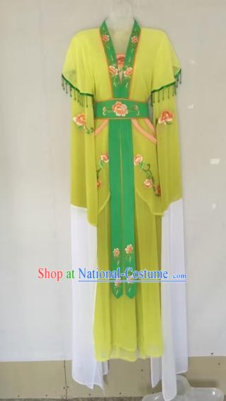 Chinese Traditional Peking Opera Diva Yellow Hanfu Dress Ancient Palace Princess Costume for Adults