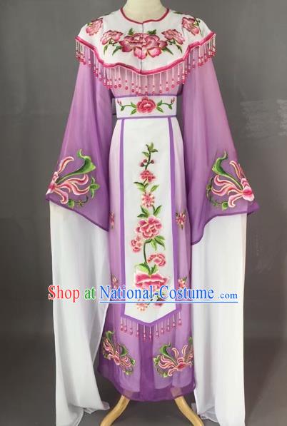 Chinese Beijing Opera Diva Purple Dress Clothing Ancient Princess Costume for Adults