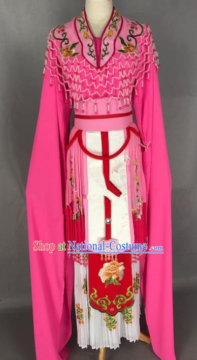 Chinese Ancient Palace Princess Rosy Costume Traditional Beijing Opera Diva Dress for Adults