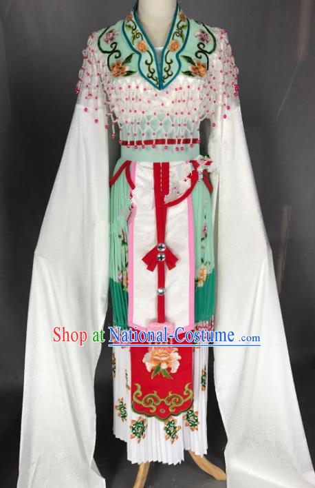 Chinese Ancient Princess Green Costume Traditional Beijing Opera Diva Dress for Adults