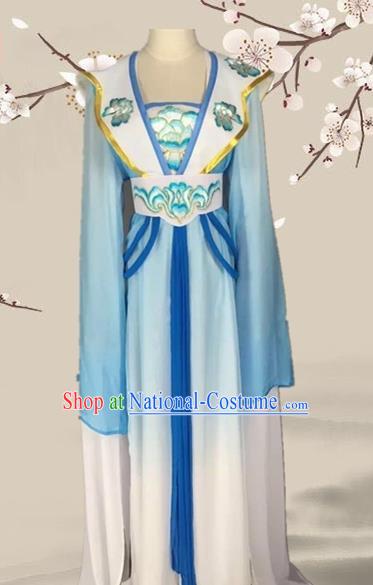 Chinese Ancient Palace Princess Blue Dress Traditional Beijing Opera Diva Costume for Adults