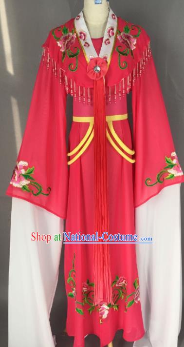 Chinese Ancient Palace Princess Rosy Dress Traditional Beijing Opera Actress Costume for Adults