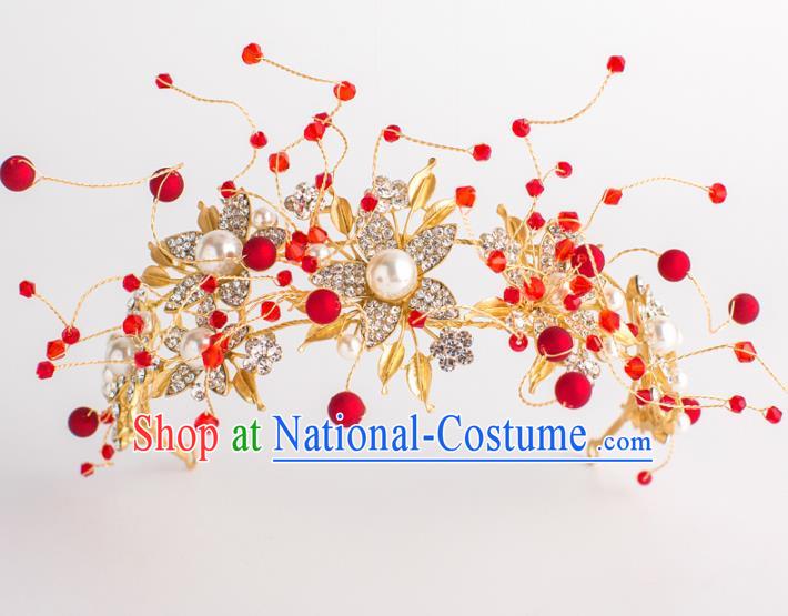 Top Grade Wedding Hair Accessories Bride Retro Golden Royal Crown for Women