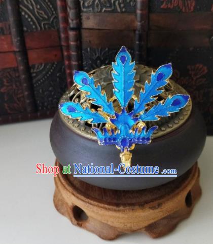 Chinese Ancient Cloisonne Phoenix Hair Comb Qing Dynasty Hair Accessories Hairpins for Women