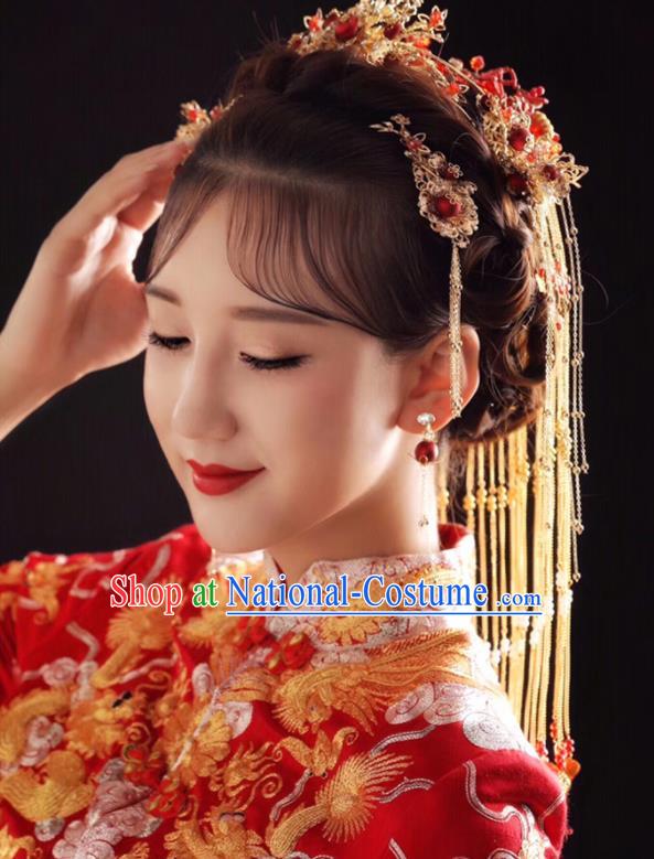 Chinese Traditional Wedding Bride Hair Accessories Ancient Hairpins for Women