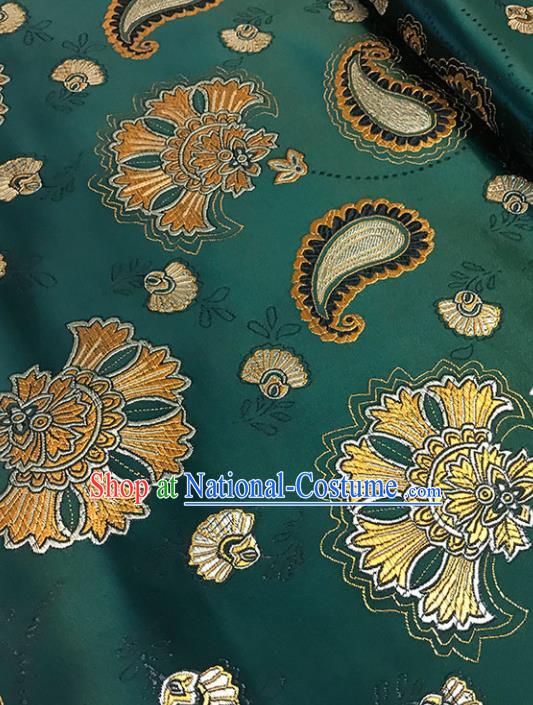 Atrovirens Brocade Asian Chinese Traditional Palace Pattern Fabric Silk Fabric Chinese Fabric Material