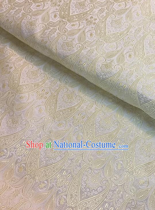 Asian Chinese Brocade Traditional White Pattern Fabric Silk Fabric Chinese Fabric Material