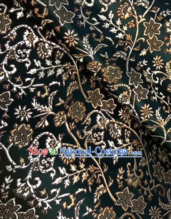 Asian Chinese Traditional Pattern Atrovirens Brocade Fabric Silk Fabric Chinese Fabric Material