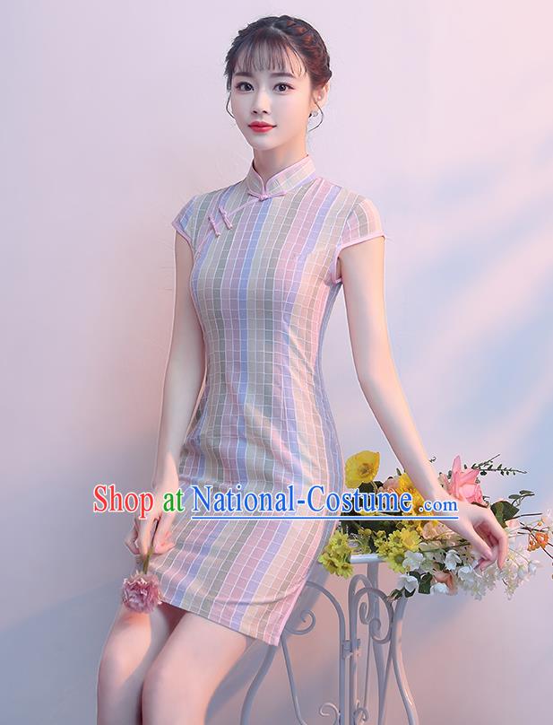 Chinese Traditional Qipao Dress Retro Cheongsam Compere Costume for Women