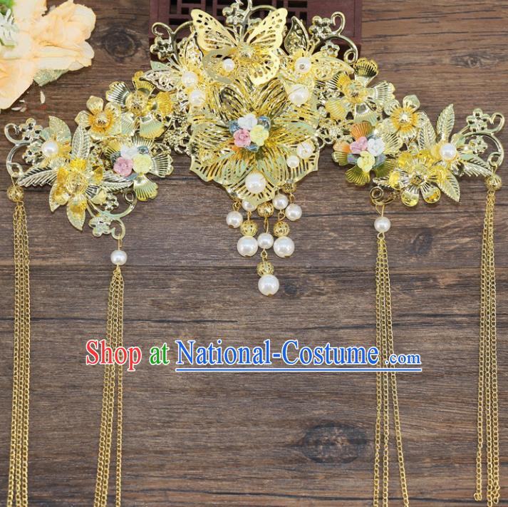 Chinese Traditional Hair Accessories Ancient Hanfu Phoenix Coronet Hairpins for Women