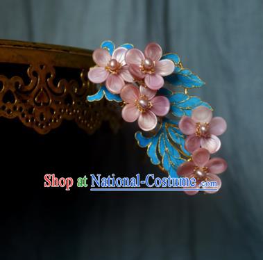 Chinese Handmade Princess Pink Flowers Hairpins Ancient Hair Stick Hair Accessories for Women