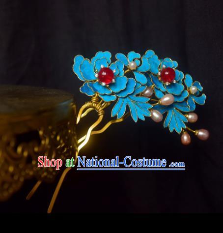 Chinese Handmade Princess Blueing Hairpins Ancient Hair Clip Hair Accessories for Women