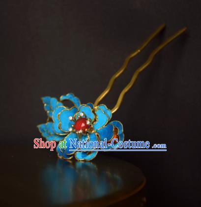 Chinese Handmade Princess Blueing Hanfu Hairpins Ancient Hair Accessories for Women