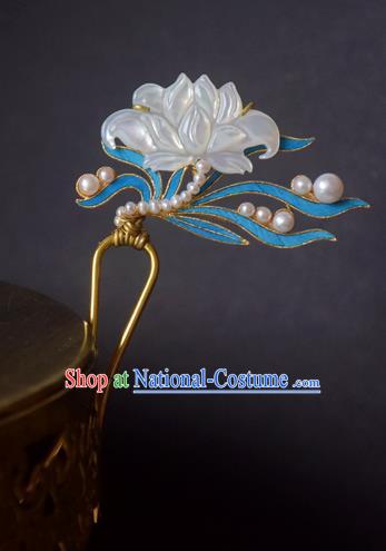 Chinese Handmade Princess Hanfu Hairpins Lotus Hair Clip Ancient Hair Accessories for Women