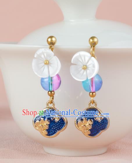 Asian Chinese Traditional Jewelry Accessories Hanfu Cloisonne Earrings for Women